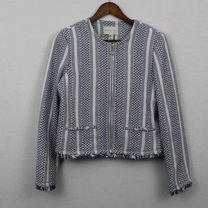 Adrienne Vittadini Blue & White Textured Jacket